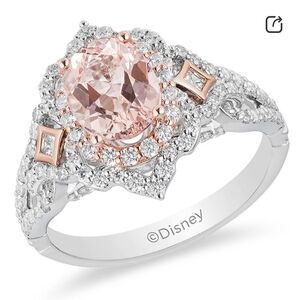 Disney Silver and Pink Gemstone Ring